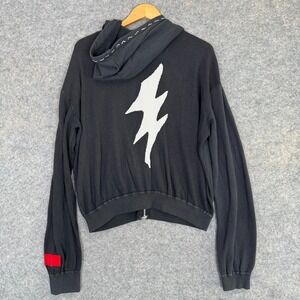 Riley‎ Bolt Hoodie Womens Medium Full Zip Embroidered Oversized Fleece Made USA